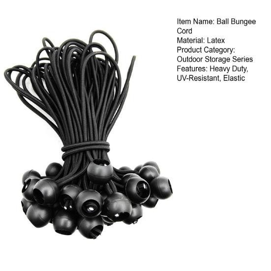 15/40/60 шт. Эластичные шнуры с шариком Сверхпрочные Для улицы Кемпинг Палатка Тент Навес Брезент Крепежный шнур Устойчивая к УФ-лучам Эластичная веревка с пластиковым шариком