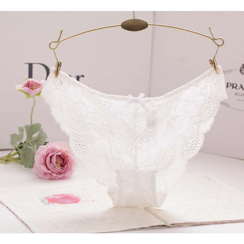 Lower Rise Briefs Than Keeny Girls Seamless Underwear Lace Breathable Sexy Panties Women Hollow Lace Edge Bow