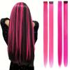Synthetic Long Straight Clip-in Hair Suitable Multi-Color Hair Pieces For Women Daily Festival Party Accessories