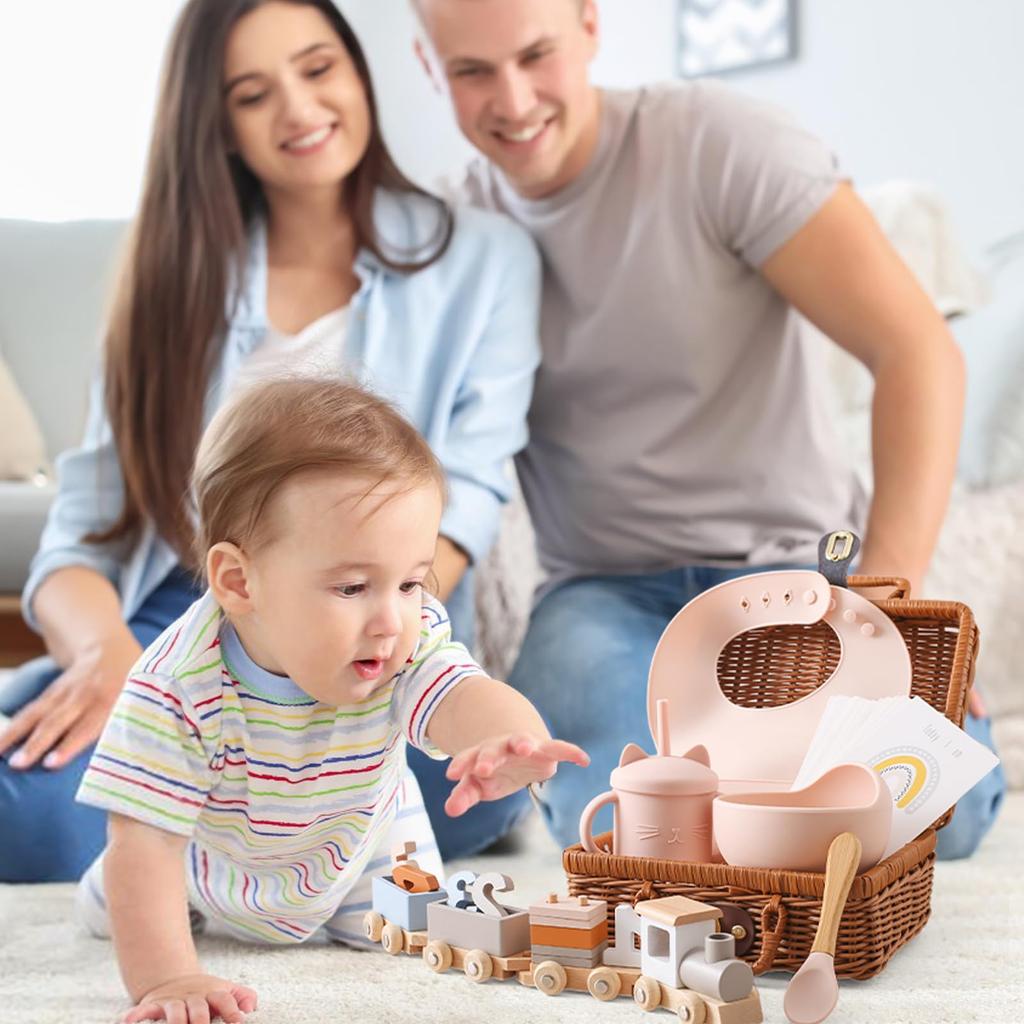 Mamimami Home Baby Популярный подарочный набор для мальчиков и столовые приборы для отлучения от груди с микроволновой печью с функцией всасывания и посудомоечной машиной Moon Age Новорожденный Фото