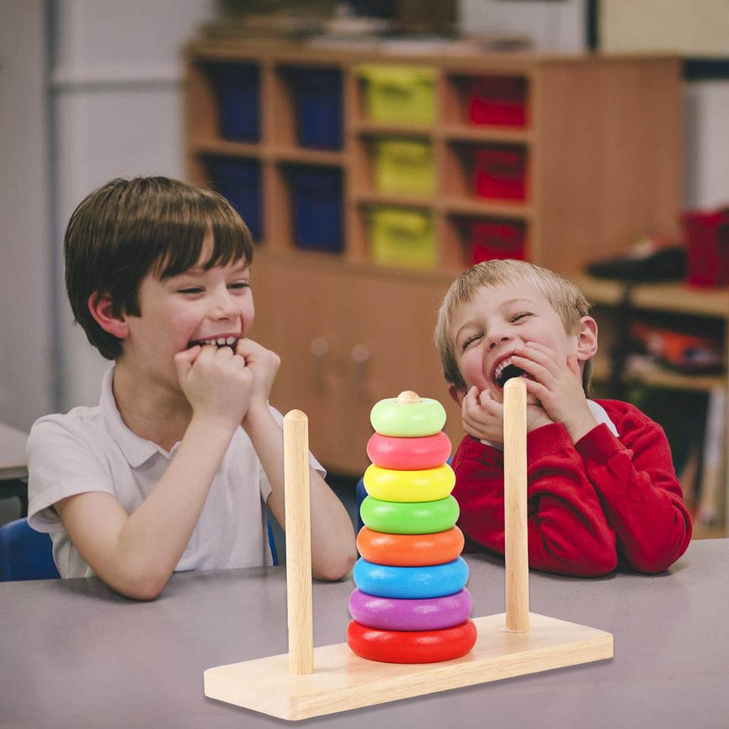Tower of Hanoi Block Toy for Kids 3-6 Years Old Gifts Stacking Balance Toy Motor Skill for Babies Toddlers