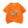 Kids Cotton T Shirt Floral Letter U Print Crew Neck Short Sleeve Tee Casual Boys Girls Summer Tops