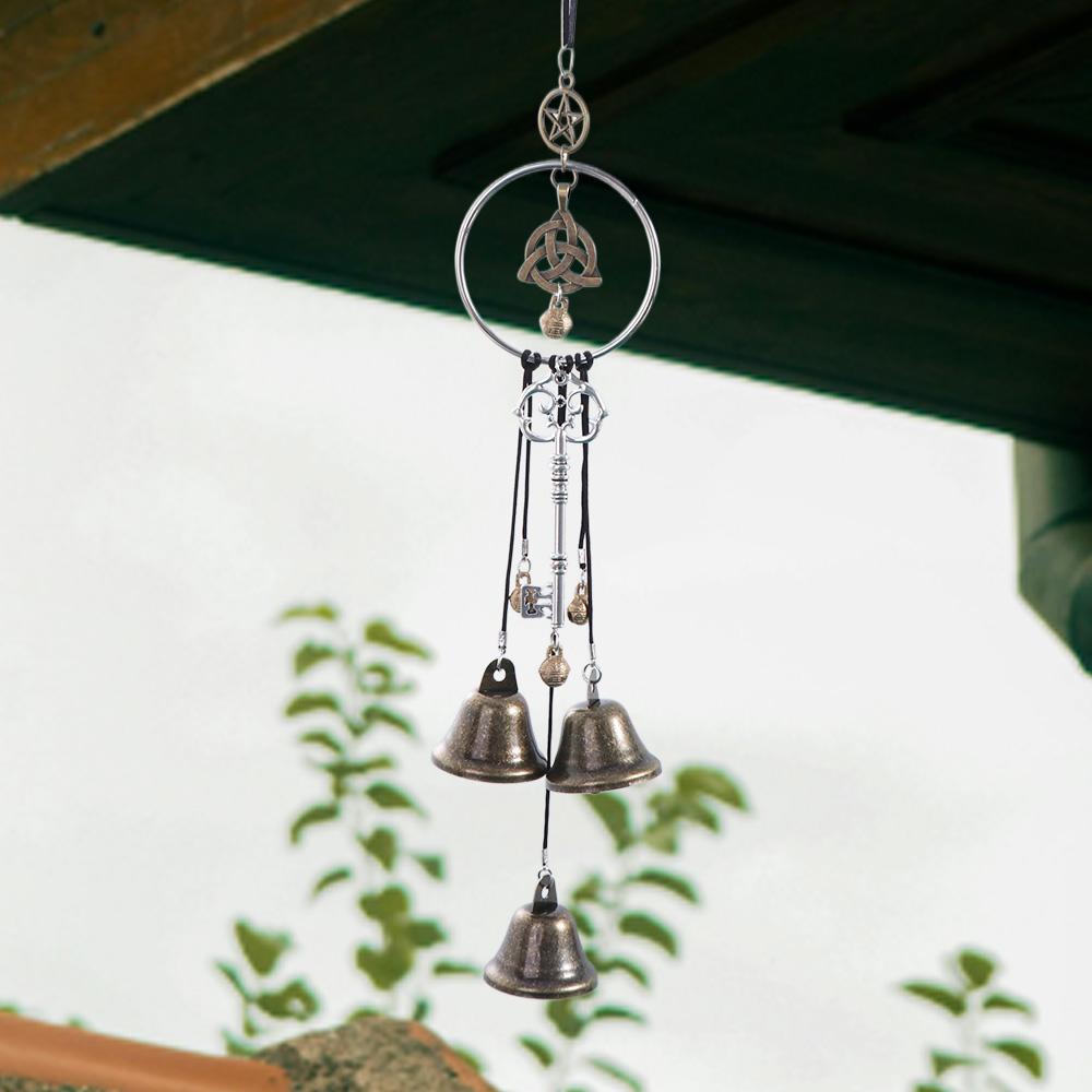 Craft Handmade Hanging Witch Bell Retro Creative Metal Pendant Vintage Novelty Wind Chime Wreath Outdoor