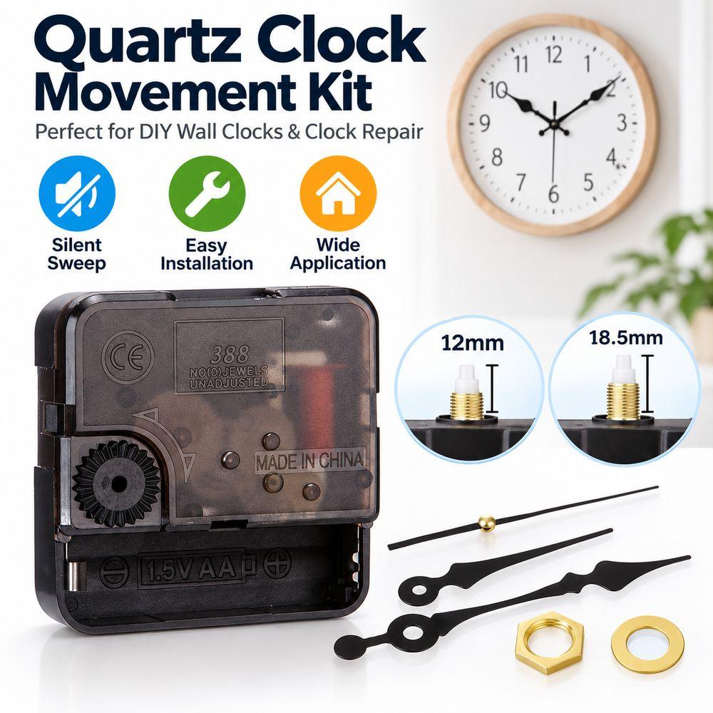 Battery Operated Classic Quartz Clock Movement Silent Sweep Clock Accessories New Clock Mechanism