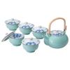Hasami Ware Tea Set with Microwave Dishwasher Light 31074 Lid, Grapes, Safe, Safe, Blue,