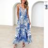 Sexy Camisole Dress2024 Spring/Summer Women Clothes New V-neck Sexy Print Sling Long Dress