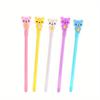 Back To School Season 10pcs 0.5mm Creative Patch Silicone Bear Gel Pen Cartoon Animal Shape Water Pen Cute Learning Stationery Office Signature Pen