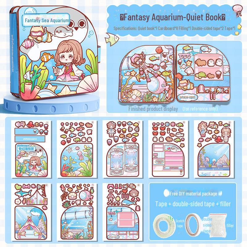 Yoyo Brin Тихий книжный набор: Серия Yoyo's Day - Милые мультяшные наклейки-справочник для детей