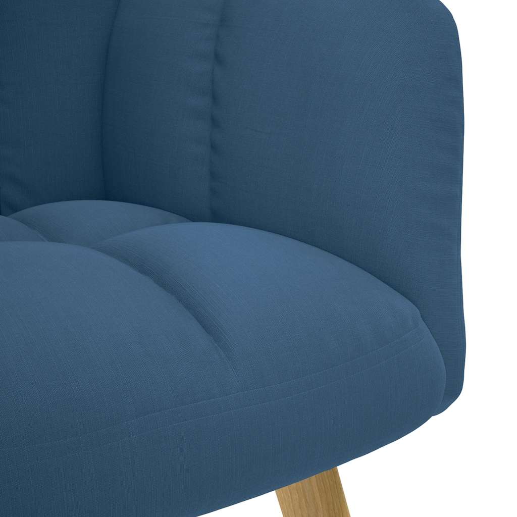 Relaxation Armchair with Footstool Blue Fabric