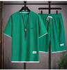 8 Colors S-4XLCasual Suit Summer New Waffle Loose Casual Two-piece Set Cross-border Sports Suit Men's Short Sleeves