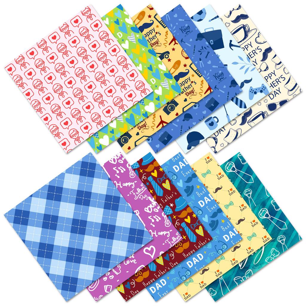 12 Father'S Day Personalized Diy Cut Handmade Album Scrapbook Gift Outsourcing Pattern Cardboard Material Paper