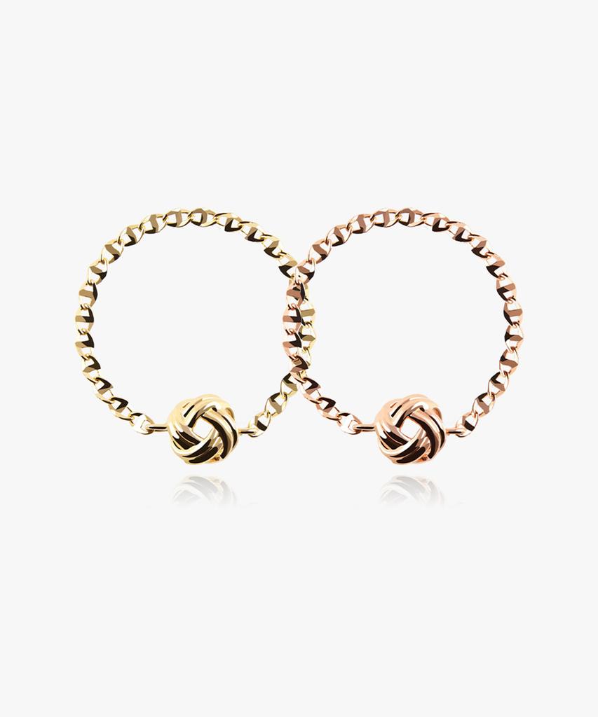 Helene Jewelry 14K Шарм-моток Лестничная цепочка Золотое кольцо (Тип А)