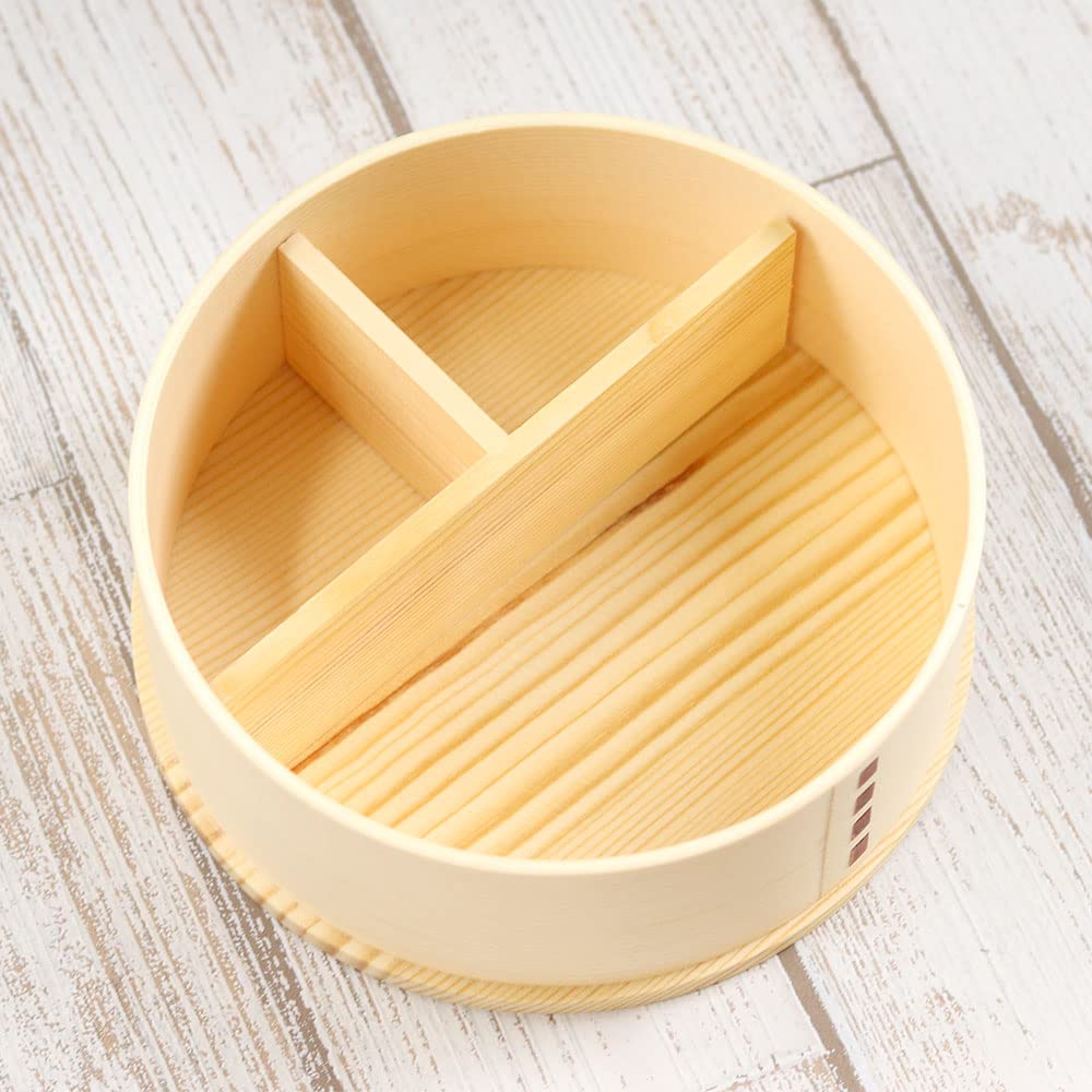 Магэваппа Круглый Ланч Натуральный с Разделителями и Лентой-Коробкой, Цвет, 650 мл,