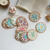 Round Rattan Coaster Colorful Dining Table Protector Pad New Mug Placemat  For Coffee Tea Hot Drink