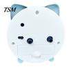 Cartoon Desk Clock Cat Ear Alarm for Kids, Silent Non-Ticking Metal Analog Battery Powered Clock, Home Office Decor Clear Number
