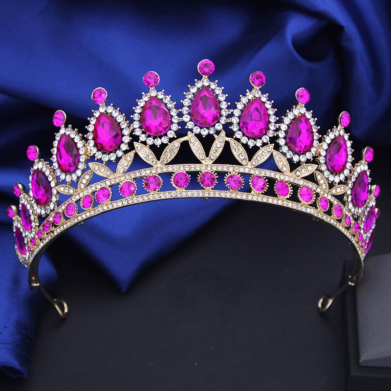 Винтажная корона-капля для королевы, свадебная, для выпускного бала, украшение для волос, тиары для невесты, косплей, аксессуары для головы