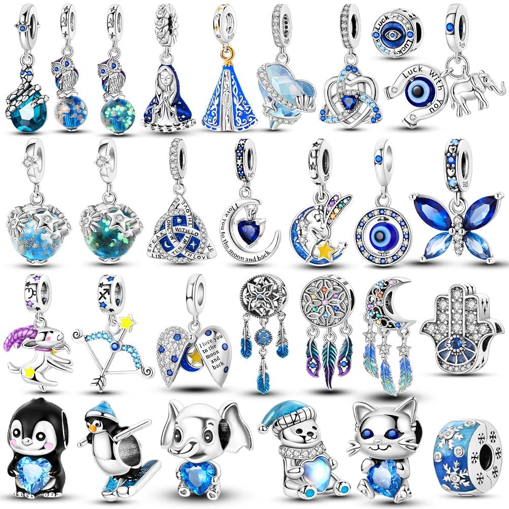 Beads Blue Series Fit Bracelet Charms Diy Original Fashion Charm Copper Pendants For Jewelry Maing Fine Gift Accessory