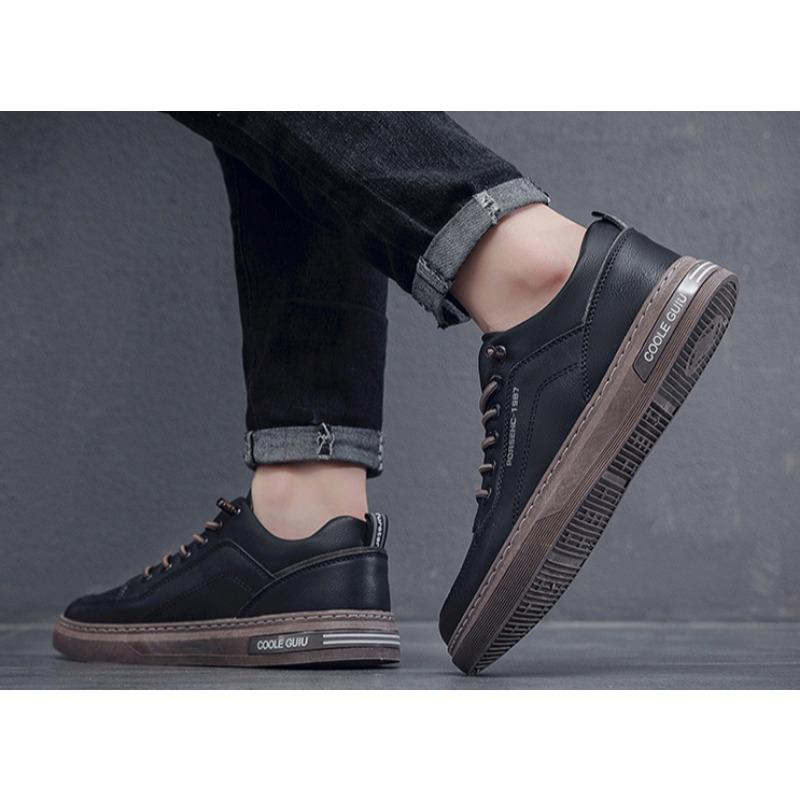 Мужские повседневные белые кожаные кроссовки — модный корейский дизайн, легкие и дышащие