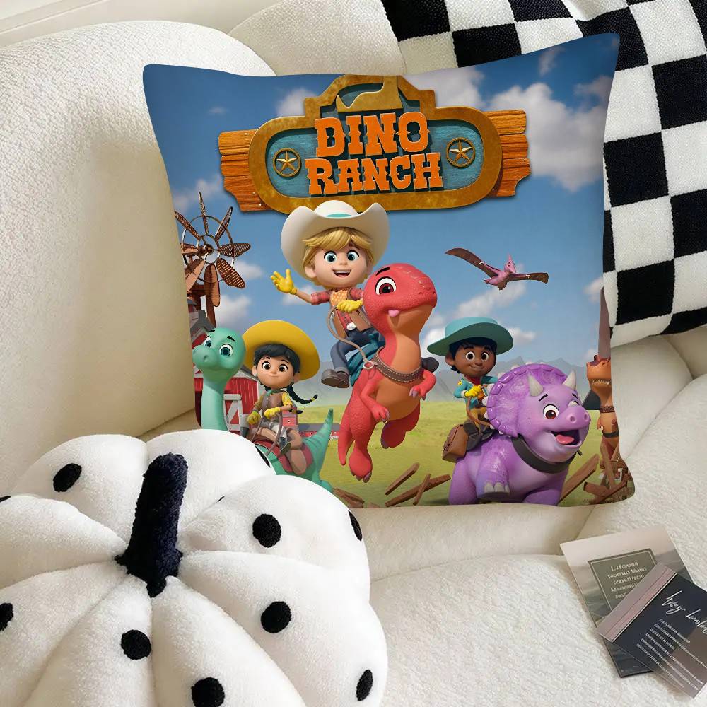 Dino Ranch Pillow Case Fashion Square Pillowcase Bedroom Sofa Room Ins Decoration Leisure