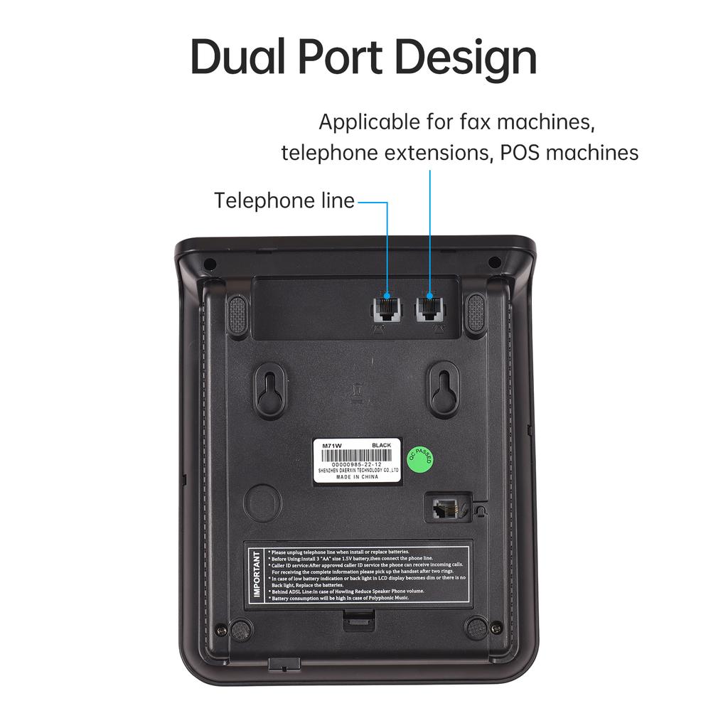 Проводной телефон Настольный стационарный телефон Телефон DTMFFSK Двойная система Одна кнопка Поддержка кнопки памяти