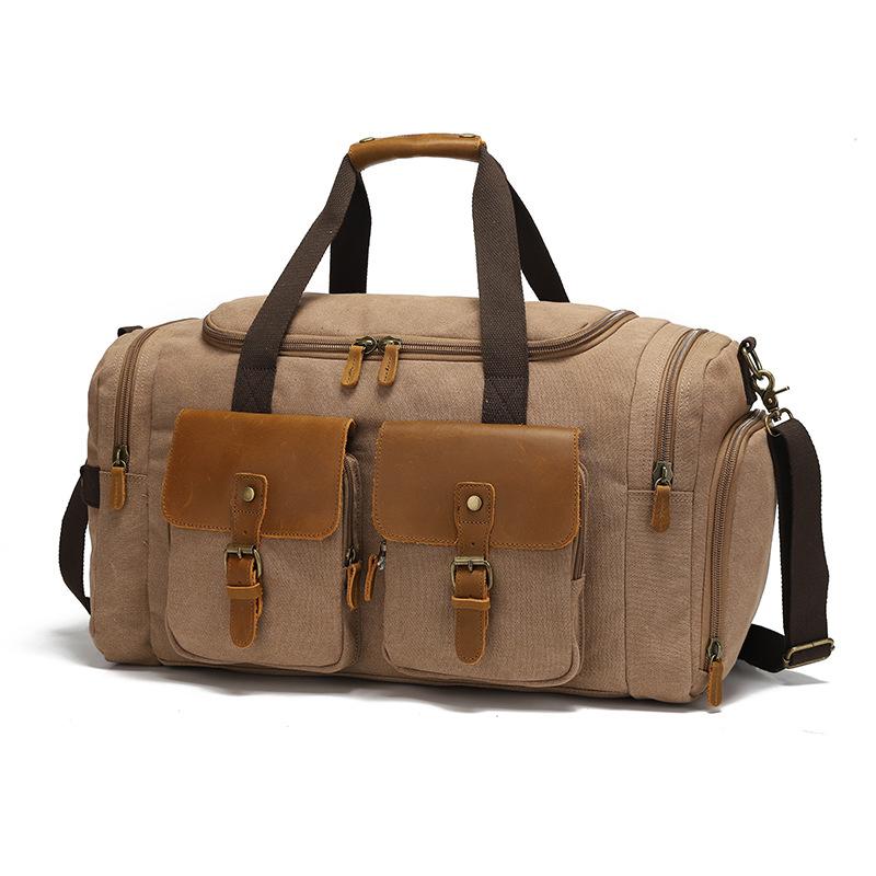 European and American Retro Travel Bags Canvas Leisure Handbags Travel Portable Bags Men's Shoulder Bag