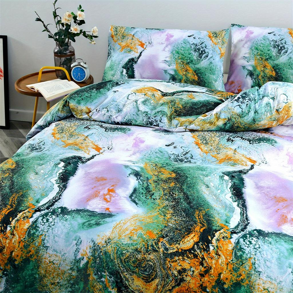Мраморный Постельный Комплект 3D Печать Приятный к Коже Мягкий Комплект из 2-3 предметов (Нет ядра) для Спальни Набор Пододеяльников Подарок Домашний Декор Текстиль