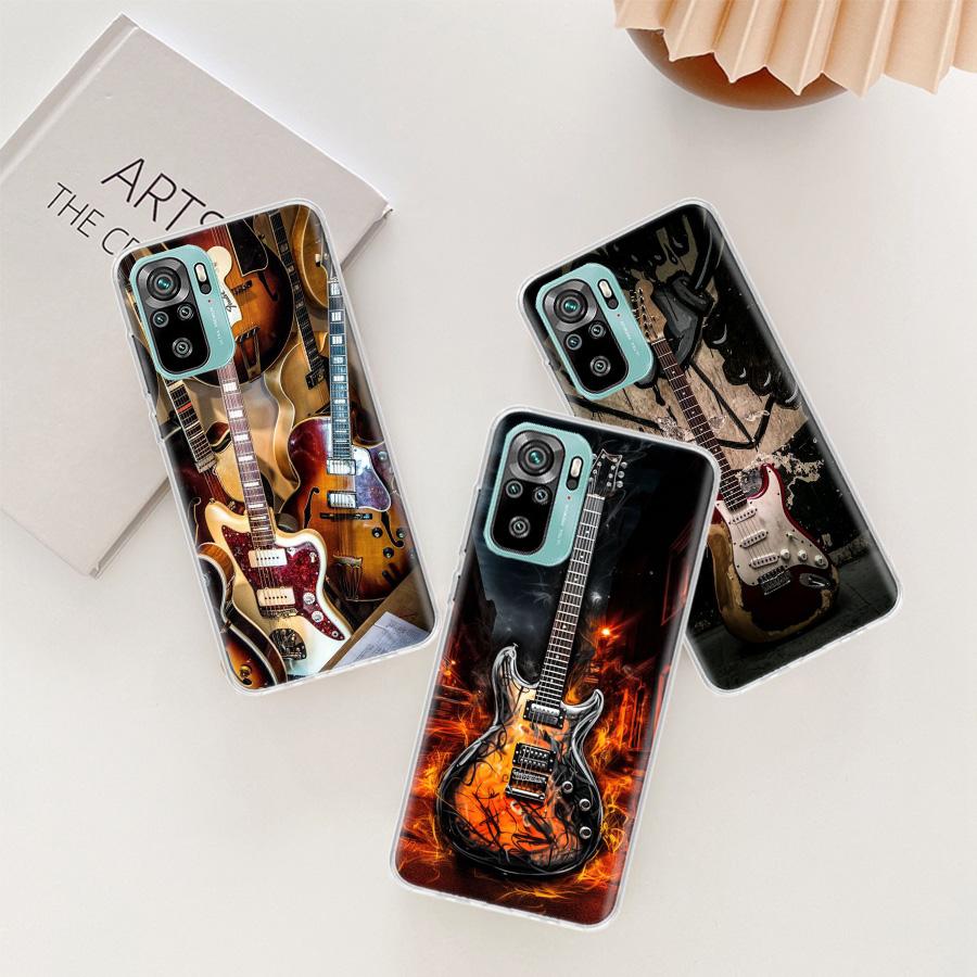 Retro rock Music Electric Guitar Phone Case For Xiaomi Poco M6 X7 X6 X5 Pro X4 X3 GT F7 Mi F6 F5 F4 F3 F2 M5 M5S M4 F1 M3 Cases
