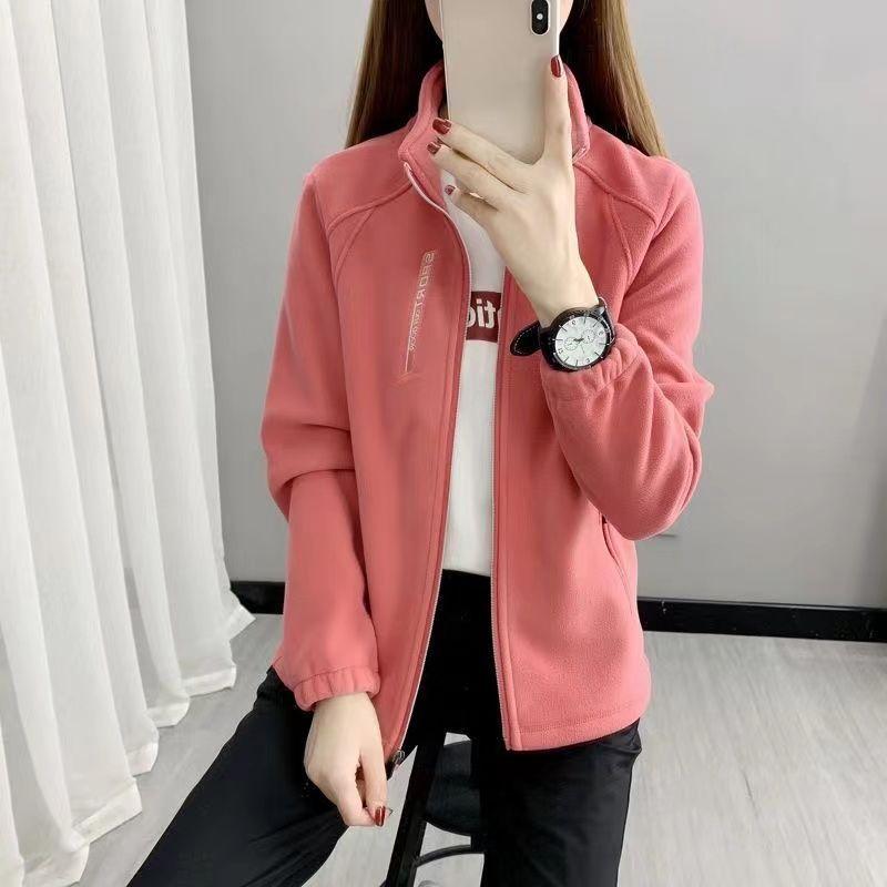 Утепленная флисовая куртка с воротником-стойкой для женщин, идеально подходит для осенних и зимних видов спорта и активного отдыха