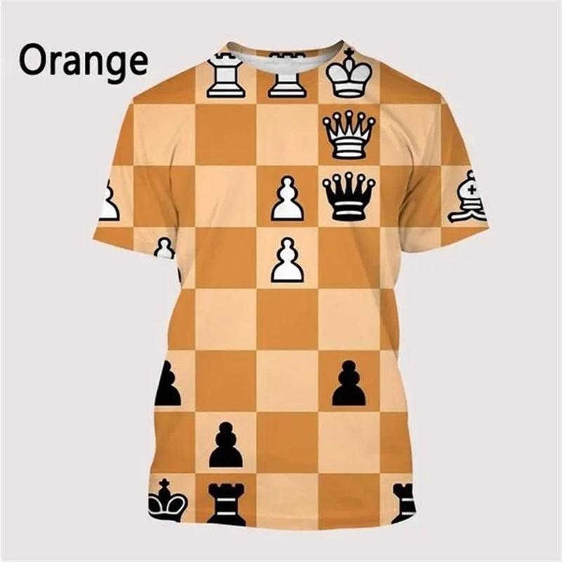 Интересная футболка с 3D принтом шахматного узора, мужские повседневные футболки с короткими рукавами и круглым вырезом для шахматной доски, футболки большого размера