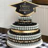 2025 Graduation Gifts 3 Tier Cake Filled with Cash Money Class of 2025 Graduation Decoration for Boys Girls High School College Grad Party Supplies