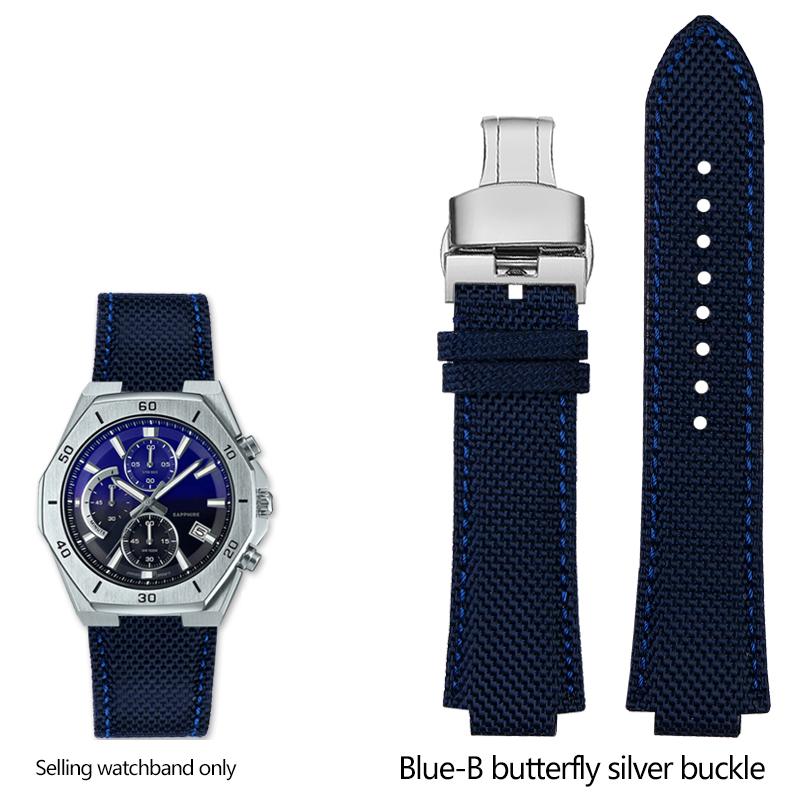 ONENew Нейлоновый холщовый ремешок для часов с кожаным дном для серии Casio Edifice GST-B400 EFB-680 ECB-10D Ремешок для часов Силиконовый ремешок БраслетMN