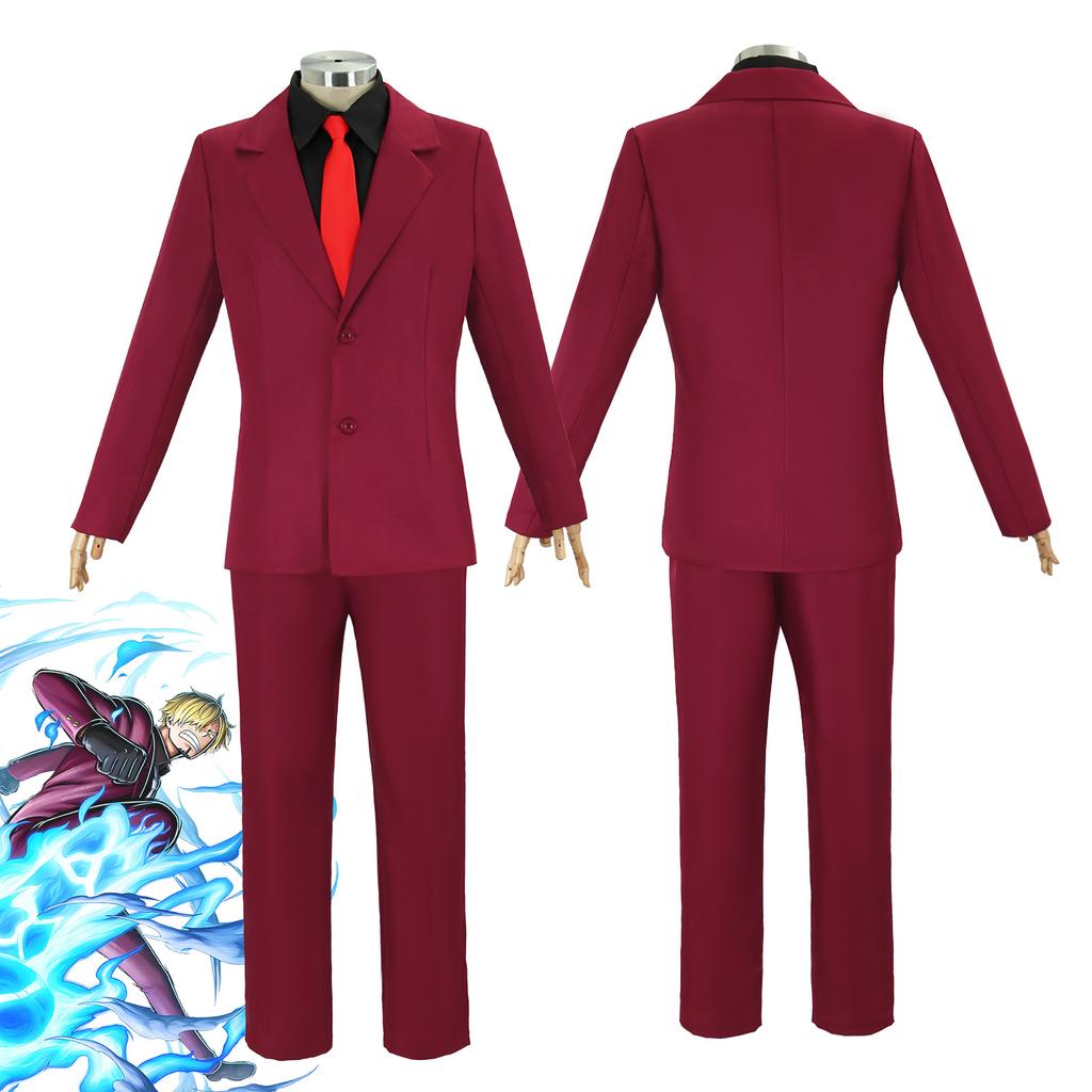 Cosplay Costume: Chibi Sanji Costume in Red, Yellow, and Blue Style, Men's Role-Playing Costume, Anime Film and TV Cosplay Costu