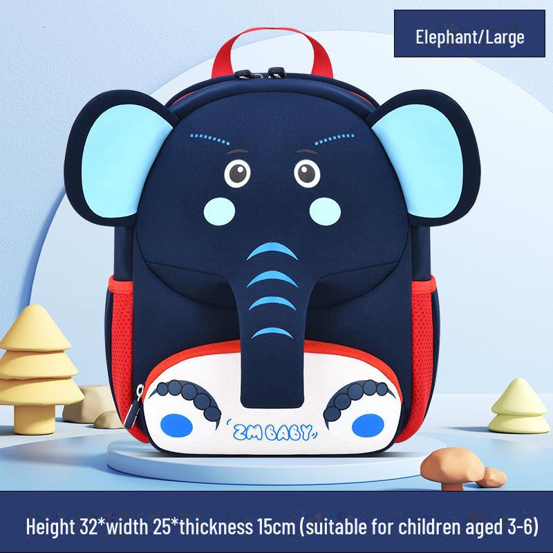 Cartoon Cute Mini Children's Neoprene Kindergarten Schoolbag - Lightweight Anti-Lost Backpack