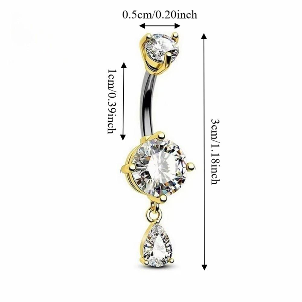 Teardrop Shape Navel Ring Crystal Belly Piercing Jewelry Fashion Belly Button Rings  Daily