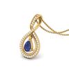 Blue Sapphire Infinity Teardrop Pendant - Sterling Silver
