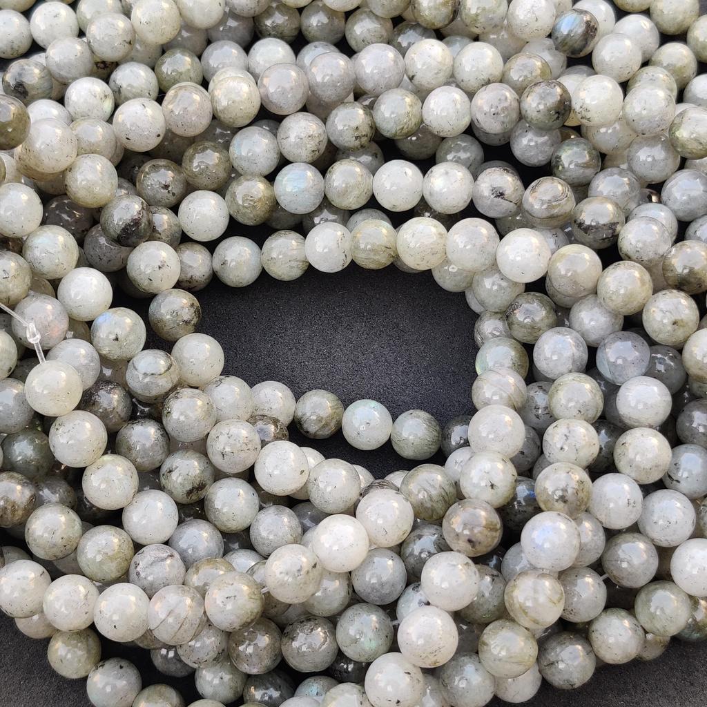 Natural Labradorite Round Beads, Healing Gemstone Loose Beads, Jewelry Making for Bracelet Necklace, 6mm 8mm 10mm, 14-15 Inch Strand.