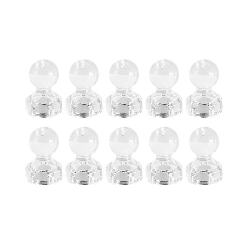 Acrylic Push Pins for Refrigerator Magnets 10 Pieces Clear Round Head Thumbtacks for Office Kitchen Message Board Use