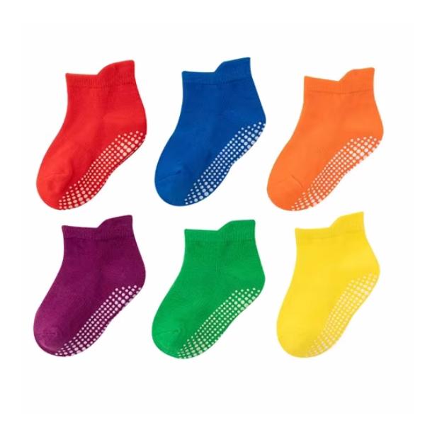 6 пар/лот 0-7 лет детские носки-тапочки для девочек и мальчиков полосатые спортивные детские нескользящие носки-лодочки для мальчиков весна-лето новые