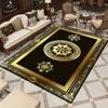 European Style Black Golden Carpet Living Room Luxury Decor Soft Fluffy Washable Rug Bedroom Bedside Antiskid Floor Mat Foldable