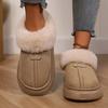 Woman Casual Platform Fluffy Slippers Faemale Fashion Plush Warm Cotton Shoes Couples Comfort Thick Soled House Warm Slippers