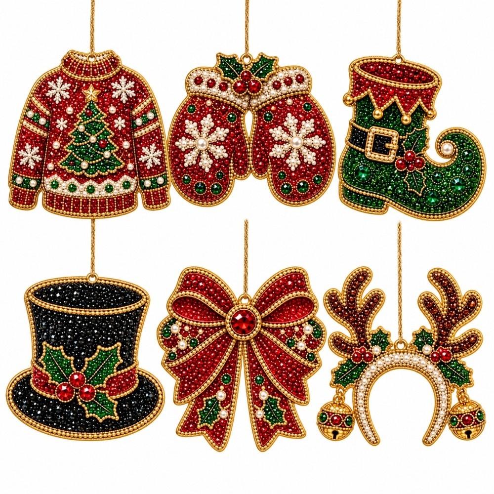 6pcs/set Acrylic Round Board Suncatcher Craft Kit Christmas Decor Craft Christmas Festival