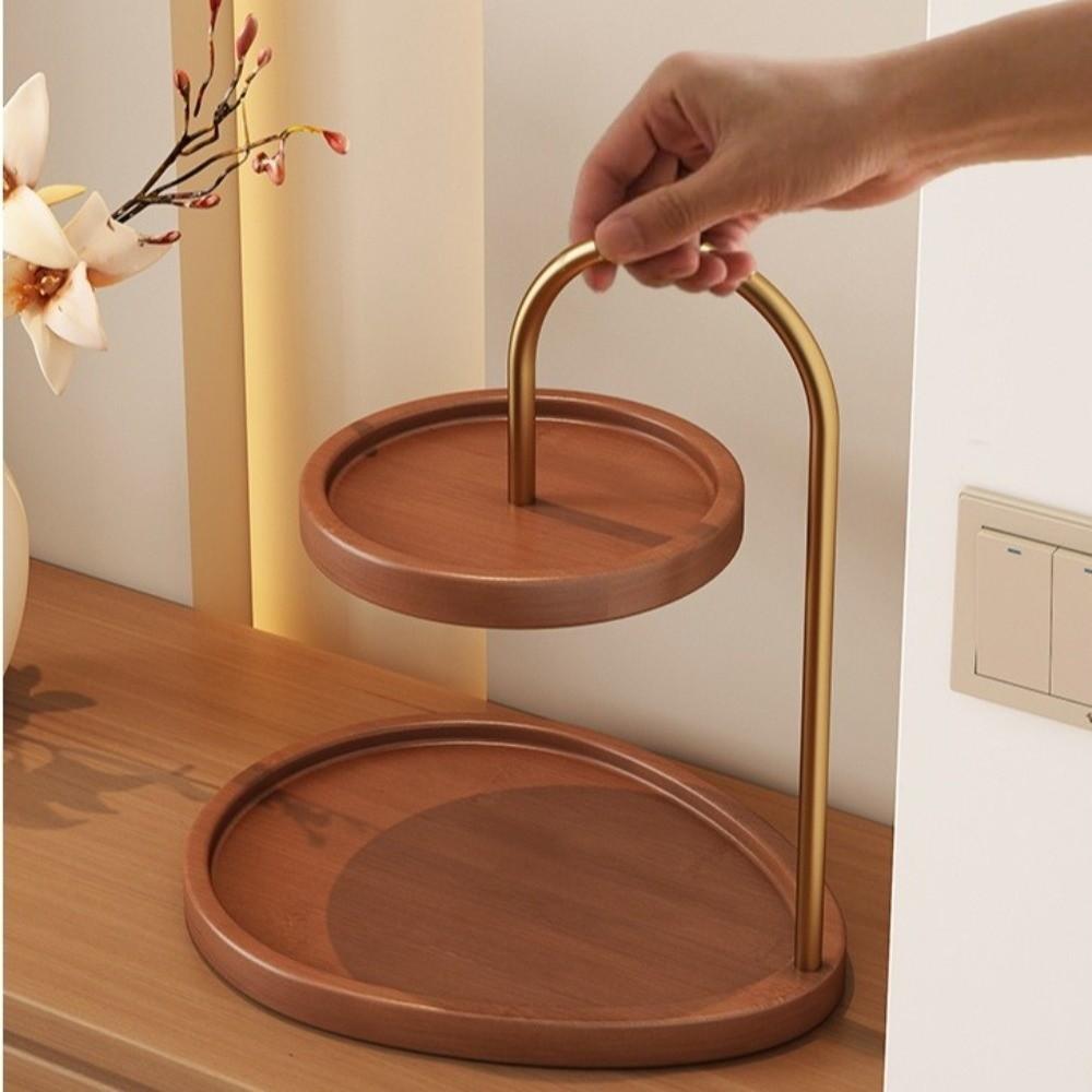Double Layer Jewelry Organizer Wooden Material Key Rack Tray New Jewelry Display Stand For Jewelry