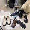 Женские ретро лоферы с квадратным носком - Универсальный весенне-осенний британский стиль, Нескользящая толстая мягкая подошва