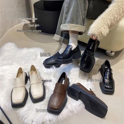 Женские ретро лоферы с квадратным носком - Универсальный весенне-осенний британский стиль, Нескользящая толстая мягкая подошва