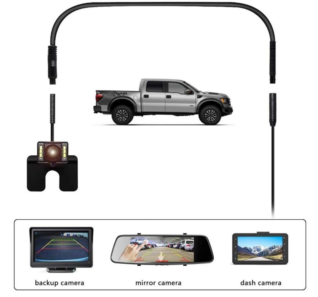 Удлинительный кабель для видеорегистратора Chaslean, удлинительный кабель для камеры заднего вида 24 В / 4-контактный 3 м