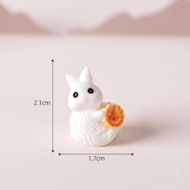 Милые фигурки животных-кроликов, Аксессуары для украшения лунного пряника, Полимерные настольные украшения для Праздника середины осени