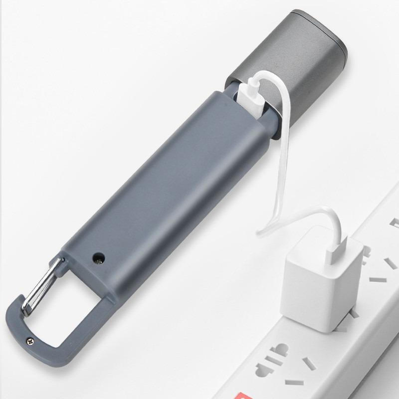 Мини-портативный светодиодный фонарик USB перезаряжаемый с крючком масштабируемый фонарик открытый кемпинг походный аварийный фонарь