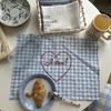 Square Heart Embroidered Placemats Elegant Background Cloth Durable Table Mat Restaurant