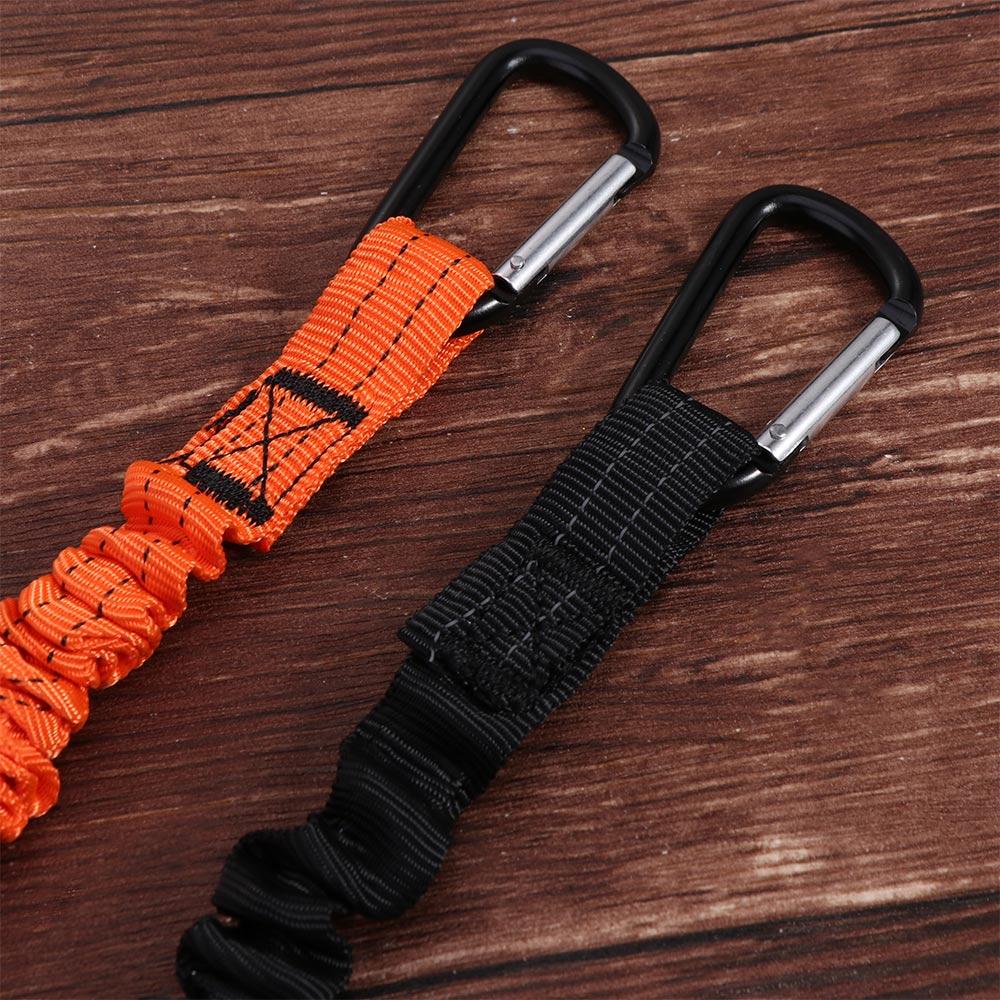 Anti-Falling Safety Bungee Tether With Carabiner Hook Tool Lanyard Tool Safety Rope Strap Hooks