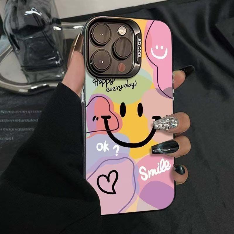 Граффити смайлик подходит для чехла для мобильного телефона Apple 17Promax iPhone16 чехол vitality 15 Европейский и американский стиль 1413.
